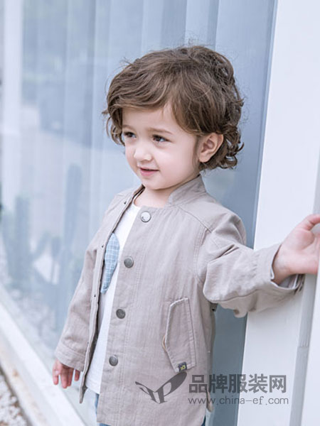 安米莉童装品牌2019春季棉麻立领长袖衬衫小童
