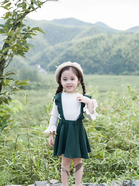安米莉童装品牌2019春季女童连衣裙儿童两件套洋气韩版