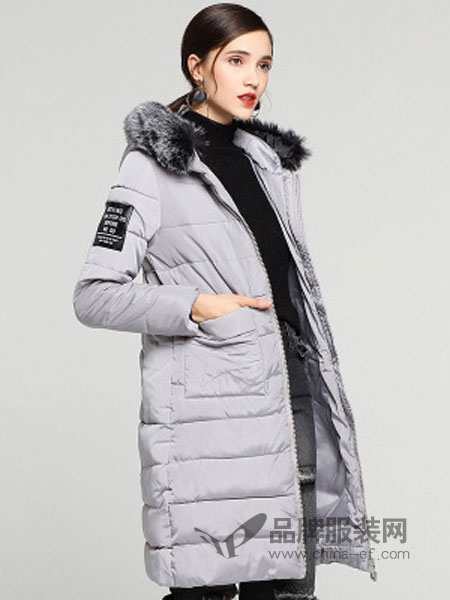 缇子TYZEE女装品牌2018冬季新款中长款时尚宽松过膝白鸭绒加厚外套