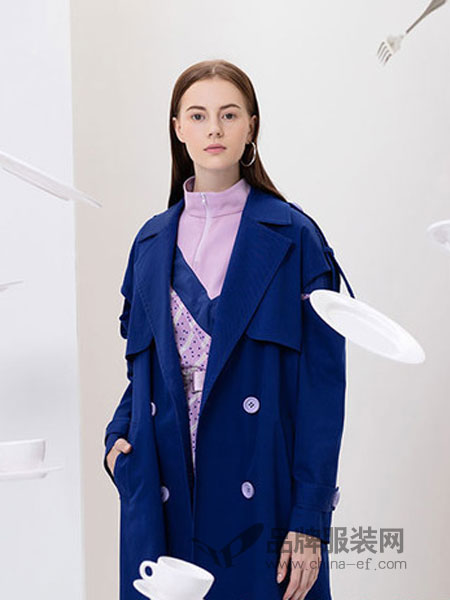 Ms.Leyna女装品牌2019春季简约气质纯色直筒通勤长袖中长款韩版外套