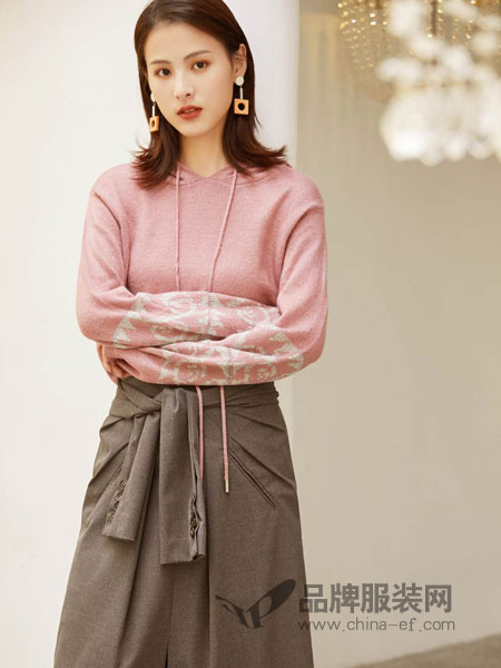 LEISURE女装品牌2019春季高腰洋气休闲裤宽松