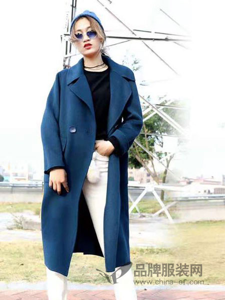 ASKA CUI&YAYA女装品牌2018秋冬新款羊毛大衣宽松廓形大象灰羊毛外套