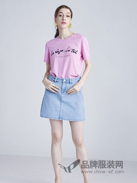 水淼SHUIMIAO女装品牌2019春夏韩版宽松短袖休闲白色t恤衫