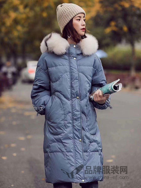 美兰娇丽女装品牌2018秋冬新款韩版中长款时尚百搭显瘦棉衣外套