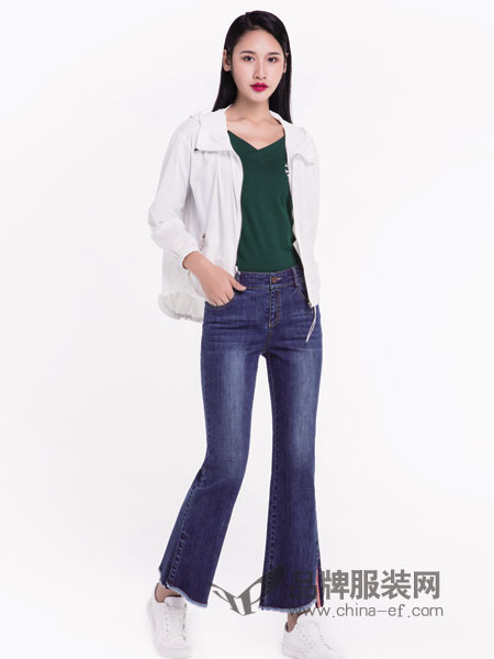 宝薇女装品牌春季新款韩版弹力显瘦喇叭裤