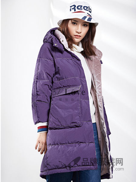 37°Love女装品牌2018冬季韩版宽松大码连帽羽绒衣大版面包外套