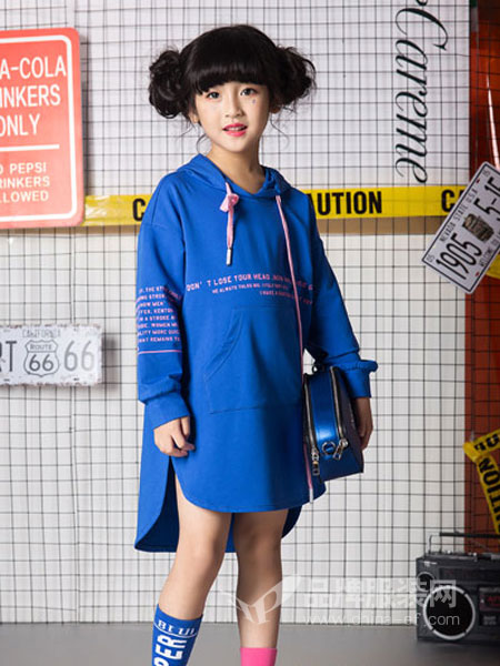 名书曼秀童装品牌2019春夏洋气女童带帽儿童裙