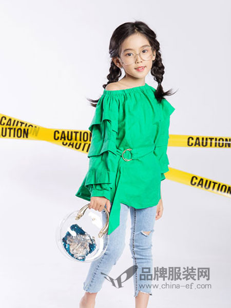 名书曼秀童装品牌2019春夏韩版长袖棉麻一字肩中长款淑女T恤衫上衣
