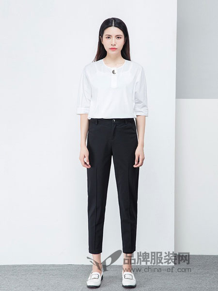 璟逸女装品牌2019春季韩版显瘦萝卜裤高弹力九分锥形裤