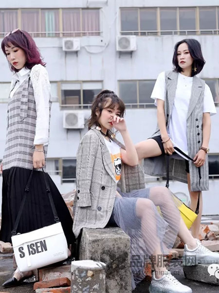 ASKA CUI&YAYA女装品牌2019春季复古初恋气质桔梗山本超仙西装裙