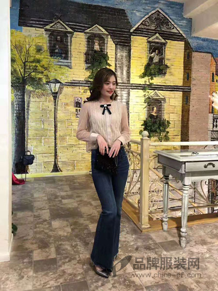 唯媚女装品牌2019春季韩版高腰显瘦修身长裤