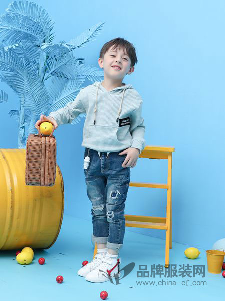 淘淘猫童装品牌2019春季韩版套装贴布长条长袖套装