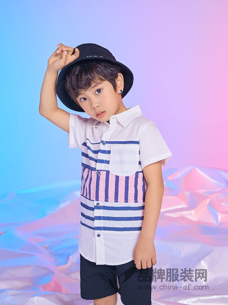 西瓜王子童装品牌2019春季新款条纹上衣童装儿童全棉T恤