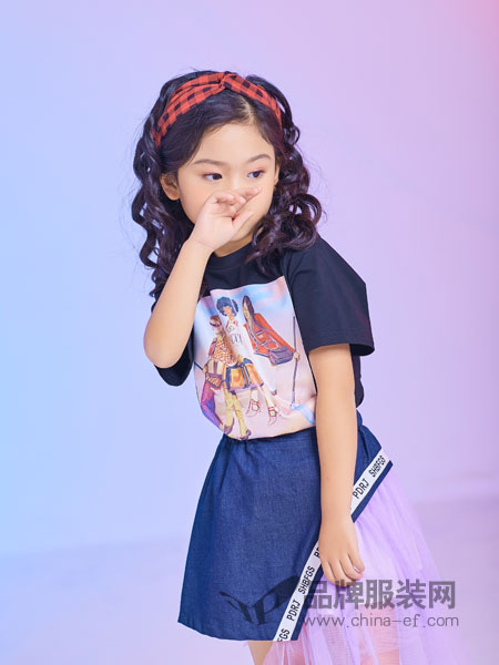 西瓜王子童装品牌2019春季新款圆领长袖个性裙