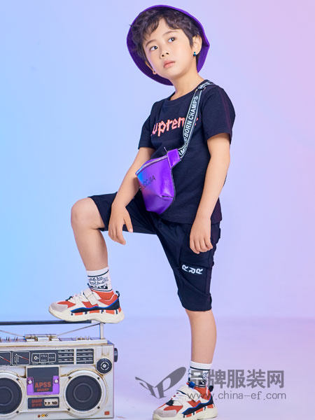 西瓜王子童装品牌2019春季儿童套装短袖两件套装潮