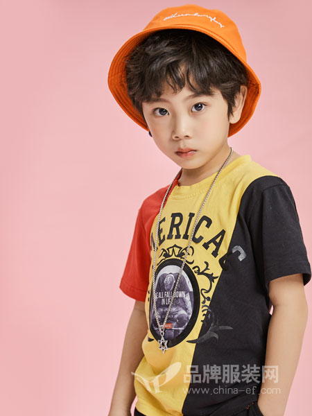 西瓜王子童装品牌2019春季新款韩版字母印花短袖T恤宽松休闲上衣潮