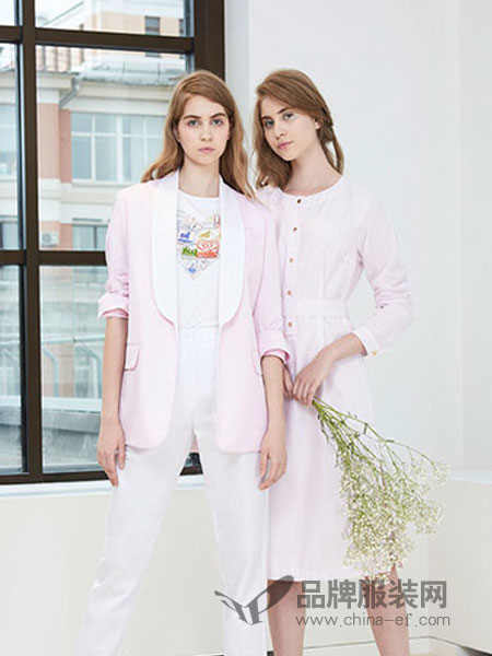 艾米女装品牌2019春季白色个性潮时尚百搭麻料西装套装 休闲两件套