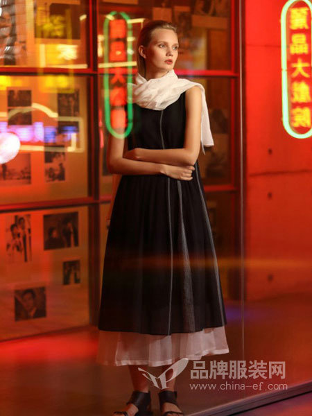 ZAIN形上女装品牌2019春夏新款韩版连衣裙时尚雪纺长裙