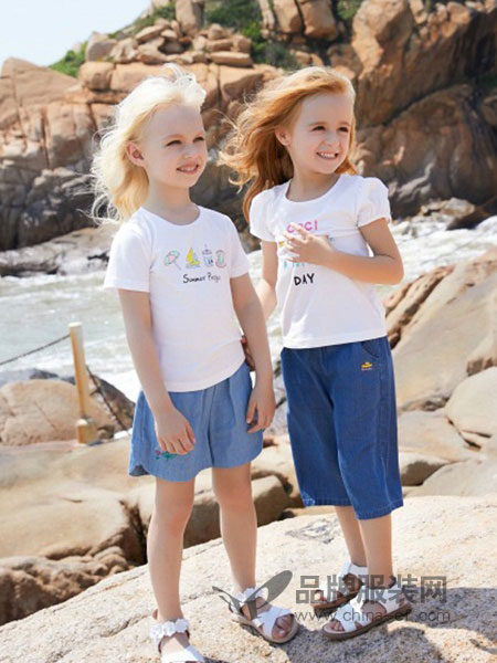 可趣可奇童装品牌2019春夏儿童公主洋气短袖休闲上衣女童T恤潮