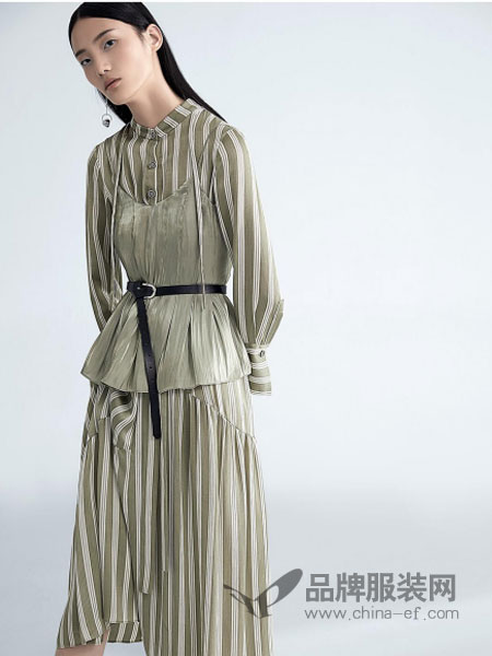 艾利欧女装品牌2019春夏新款时尚修身显瘦气质中长裙