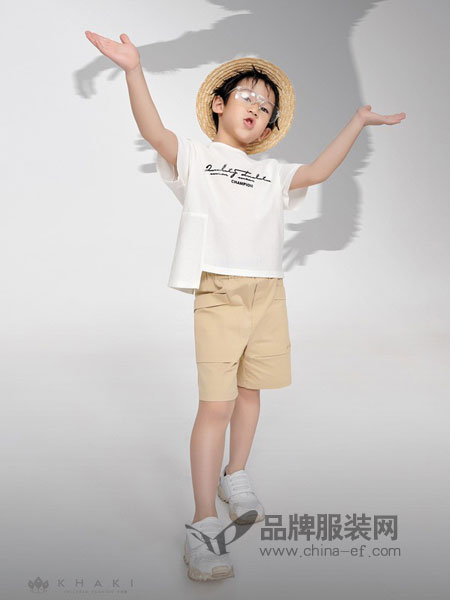 卡琪屋童装品牌2019春夏韩版体恤纯棉纯色半袖上衣卡通新款