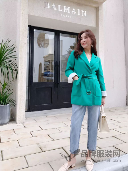 葵后服饰女装品牌2019春夏新款潮流显瘦时尚格子外套