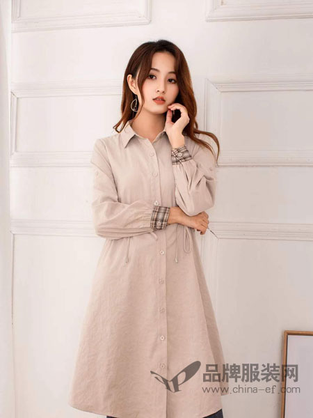 蓝缇儿女装品牌2019春夏新款中长款韩版气质显瘦衬衫裙