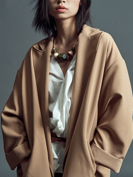MLAU女装品牌2019春季新款慵懒复古韩版中长款过膝宽松薄外套