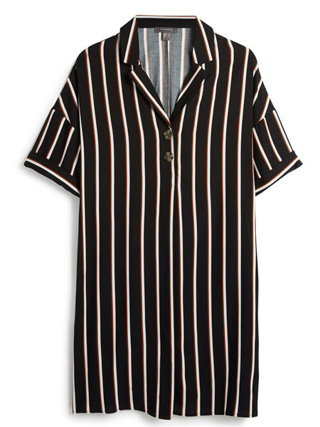 Primark女装品牌2019春夏新款时尚条纹垂感衬衫