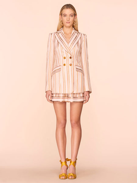 彼得·皮洛托女装品牌2019春夏新款条纹西装套裙