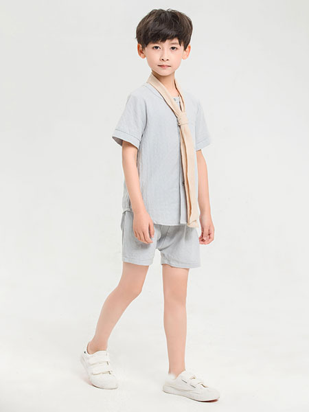 dishion的纯童装品牌2019春夏新款中童纯色短袖T恤韩版纯棉透气衬衫