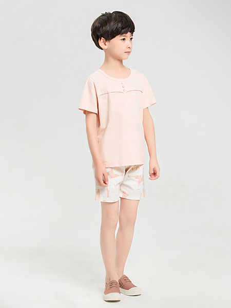 dishion的纯童装品牌2019春夏中大童棉麻T恤半袖纯色上衣