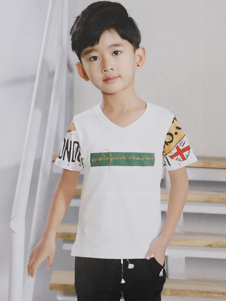 dishion的纯童装品牌2019春夏新款圆领短袖T恤半袖韩版潮