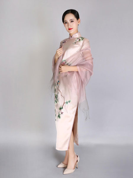 凤禧女装品牌2019春夏新款中国风复古中长款旗袍裙