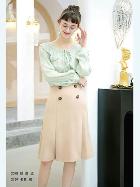 韩尚菲女装品牌2019春季新款洋气小衫减龄蝴蝶结衬衫长袖上衣显瘦荷叶边雪纺衫