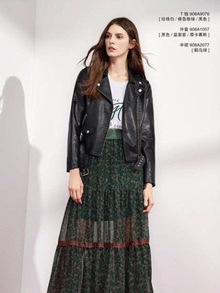 蒂赛尔娜女装品牌2019春夏新款机车皮衣夹克韩版修身潮短款