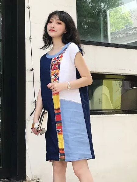 禾文阿思/印巴文化女装品牌2019春夏新款时尚宽松显瘦连衣裙