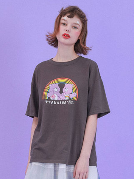 TYAKASHA塔卡沙女装品牌2019春夏新款时尚宽松休闲百搭圆领短袖T恤