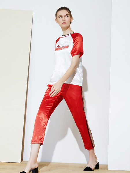 MIEGOAL麦谷风女装品牌2019春夏休闲时尚纯色修身系带运动长裤