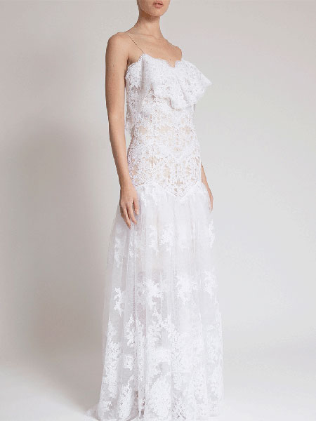 Alexis Mabille艾历克西斯·马毕女装品牌新款新娘法式吊带不规则修身显瘦露背婚外婚礼