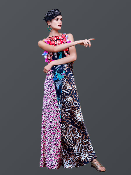Duro Olowu杜罗·奥罗伍女装品牌2019春夏新款修身显瘦复古连衣裙