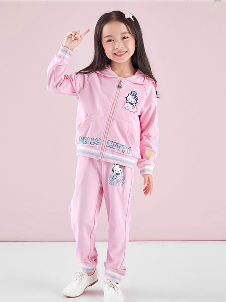 凯蒂猫童装品牌2019春夏儿童休闲运动服外套两件套