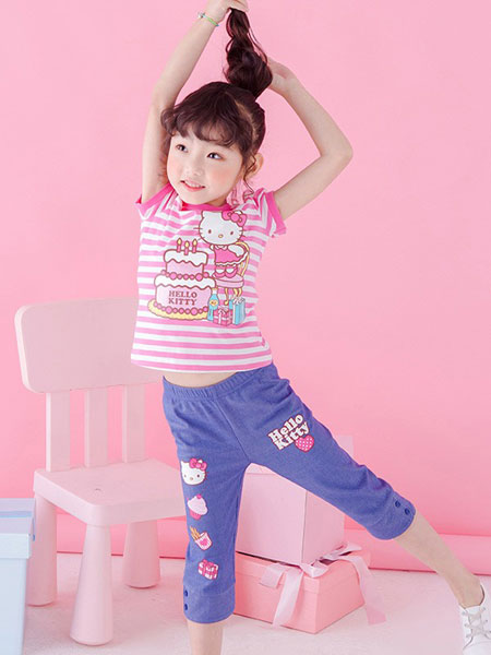 Hello Kitty凯蒂猫童装品牌2019春夏新款休闲中大童韩版T恤