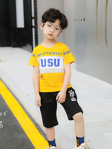 1+2=3童装品牌2019春夏中大儿童洋气两件套韩版潮