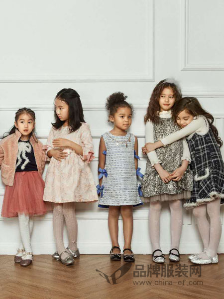 V-rules美式童装童装品牌2019春季女童羊毛套装名媛风洋气外套连衣裙