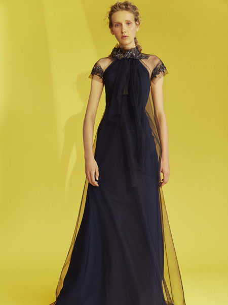 Angel Sanchez安吉尔·桑切斯女装品牌2019春夏新款修身显瘦主持端庄大气连衣裙