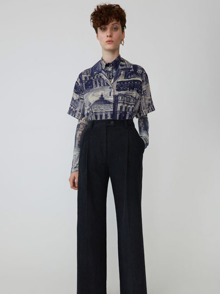 Bruno Pieters布鲁诺·皮特斯女装品牌2019春夏新款西式纹理休闲裤长裤