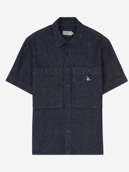 Earnest Sewn男装品牌2019春夏新款时尚短袖衬衫商务纯色立领上衣