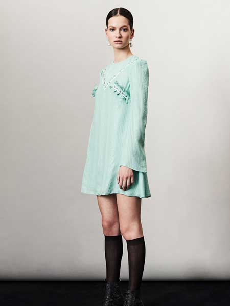 Francesco Scognamiglio弗朗西斯科·斯科涅米格里欧女装品牌新款时尚复古文艺修身显瘦连衣裙