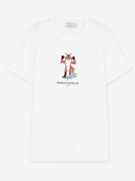 Maison Kitsuné男装品牌2019春夏新款韩版时尚潮流简约个性百搭圆领短袖T恤